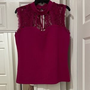 Lace Sleeveless Top - Pink